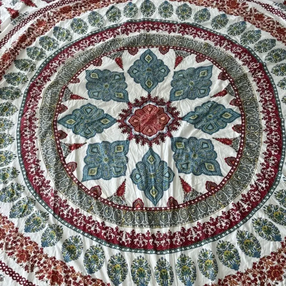 Pottery Barn Aurora Medallion Queen / Full Duvet Multicolored cotton 92 X 88